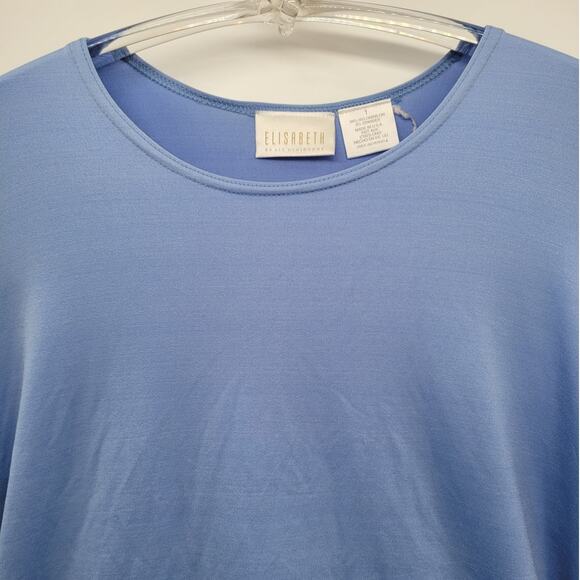 Elizabeth Blue‎ Short Sleeve Minimal Chic Ladies T-Shirt Blouse plus size 1 - Picture 6 of 10